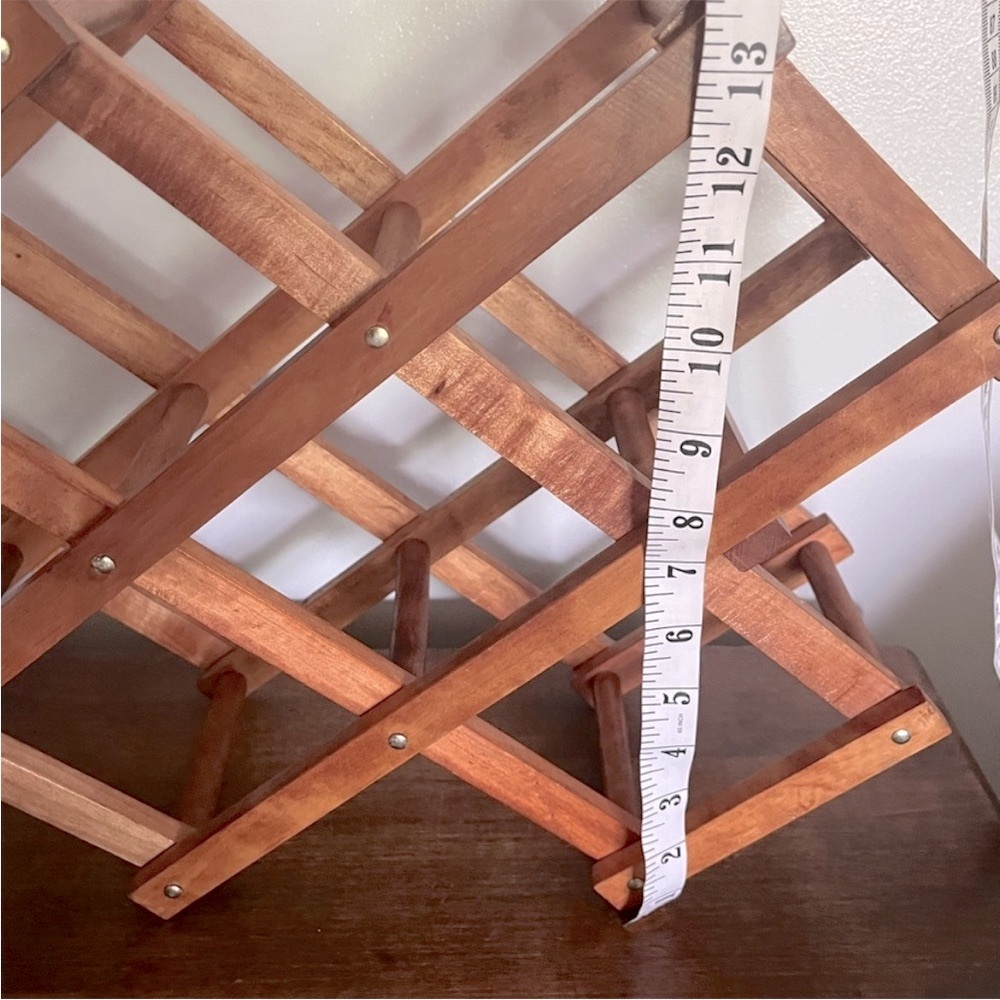 🍷Wine Rack Foldable Accordion Style Wooden Vintage Bottle Holder for 10🍷 - Picture 5 of 8